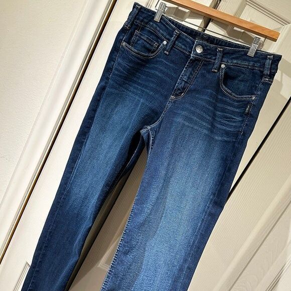 Silver Jeans Co. Suki Mid Rise Straight Leg Jeans Vintage Dark Wash 33W 12 14 - Picture 8 of 12